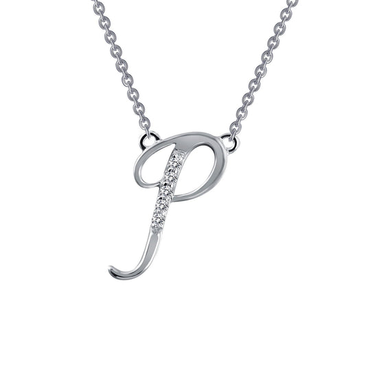 Lafonn Letter P Pendant Necklace 5 Stone Count 9N069CLP18