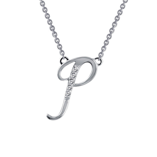 Load image into Gallery viewer, Lafonn Letter P Pendant Necklace 5 Stone Count 9N069CLP18
