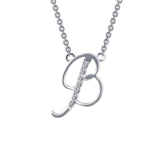 Lafonn Letter B Pendant Necklace 7 Stone Count 9N070CLP18