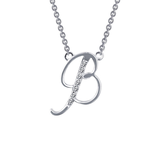 Load image into Gallery viewer, LaFonn Platinum Simulated Diamond N/A NECKLACES Letter B Pendant Necklace
