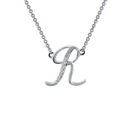 Load image into Gallery viewer, Lafonn Letter R Pendant Necklace 5 Stone Count 9N074CLP18
