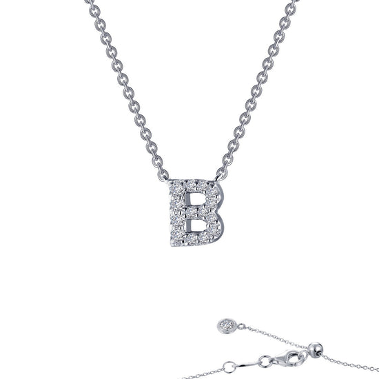 Load image into Gallery viewer, LaFonn Platinum Simulated Diamond N/A NECKLACES Letter B Pendant Necklace
