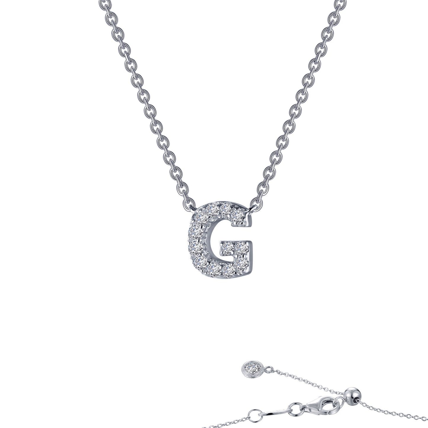 Lafonn Letter G Pendant Necklace 12 Stone Count 9N087CLP20