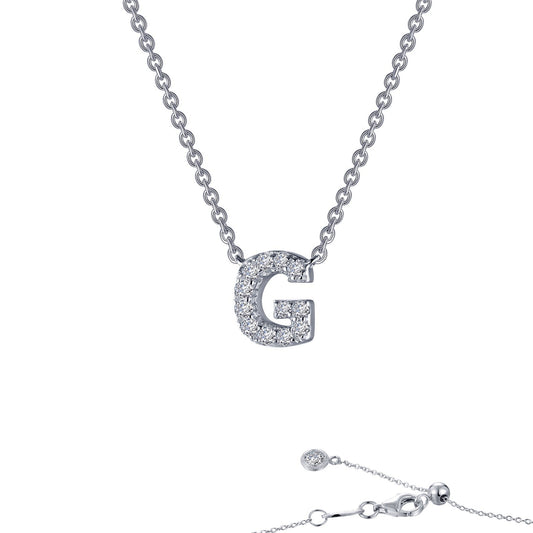 Lafonn Letter G Pendant Necklace 12 Stone Count 9N087CLP20