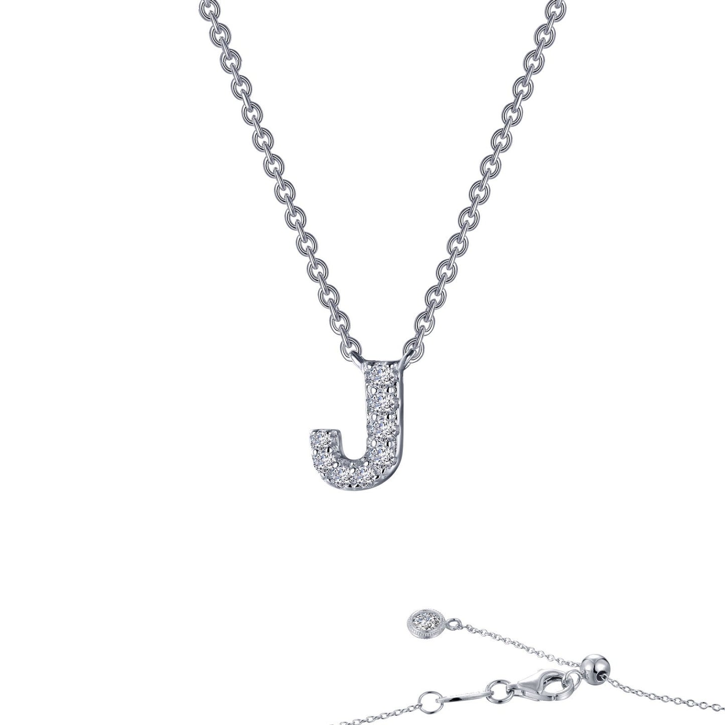 Lafonn Letter J Pendant Necklace 8 Stone Count 9N090CLP20