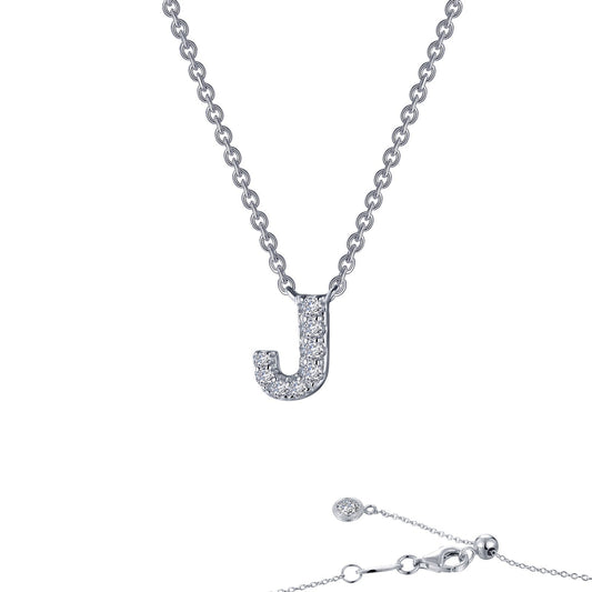 Lafonn Letter J Pendant Necklace 8 Stone Count 9N090CLP20