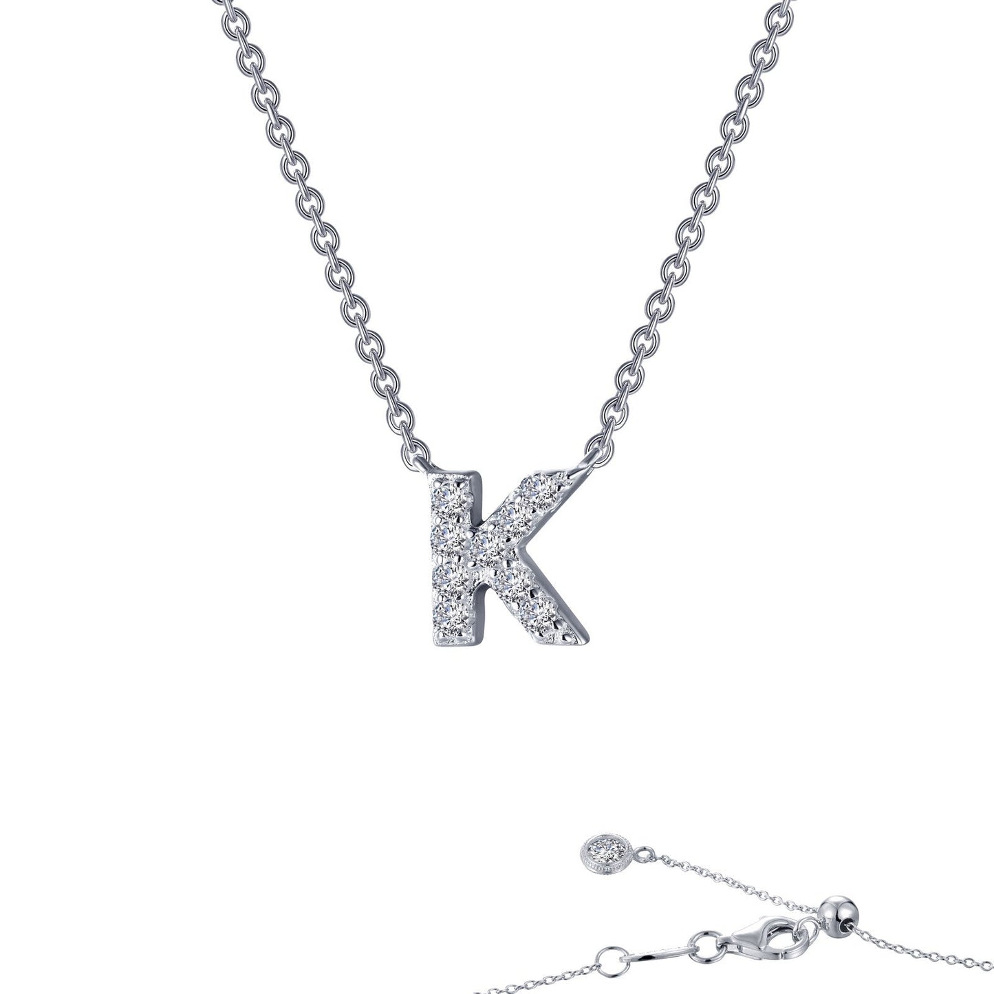 Lafonn Letter K Pendant Necklace 10 Stone Count 9N091CLP20