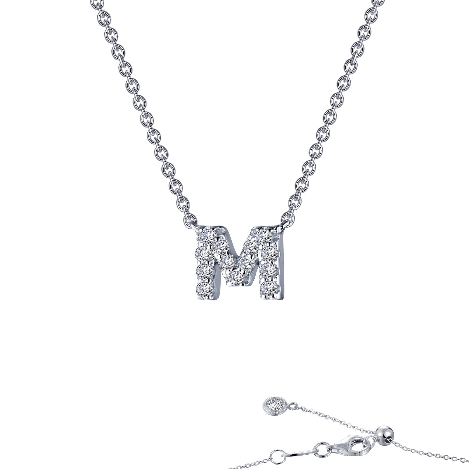 Lafonn Letter M Pendant Necklace 16 Stone Count 9N093CLP20