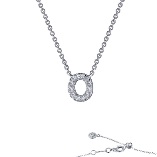 LaFonn Platinum Simulated Diamond N/A NECKLACES Letter O Pendant Necklace