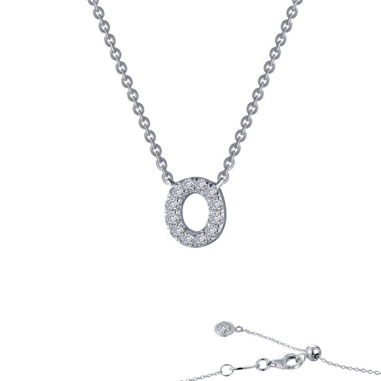 Load image into Gallery viewer, Lafonn Letter O Pendant Necklace 13 Stone Count 9N095CLP20
