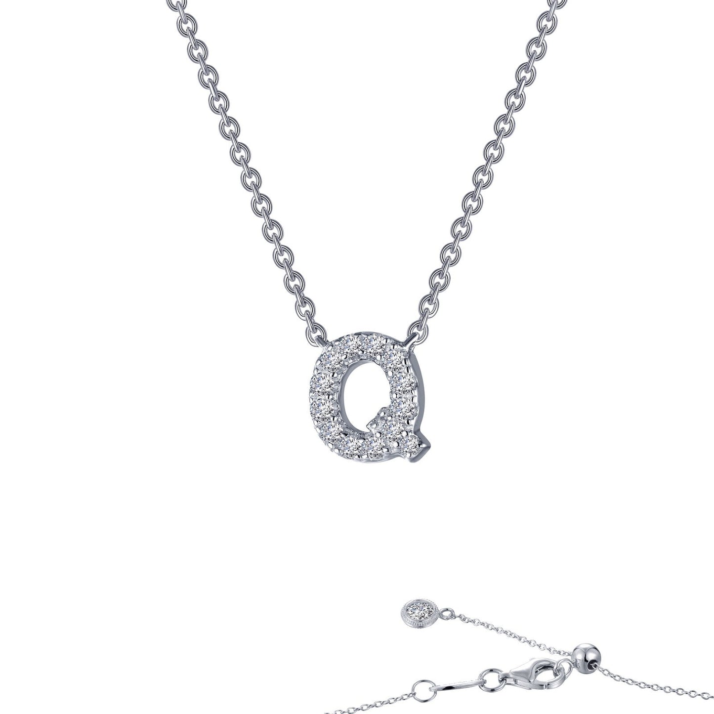 Load image into Gallery viewer, Lafonn Letter Q Pendant Necklace 14 Stone Count 9N097CLP20
