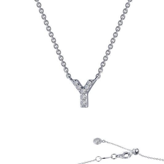 Lafonn Letter Y Pendant Necklace 8 Stone Count 9N105CLP20