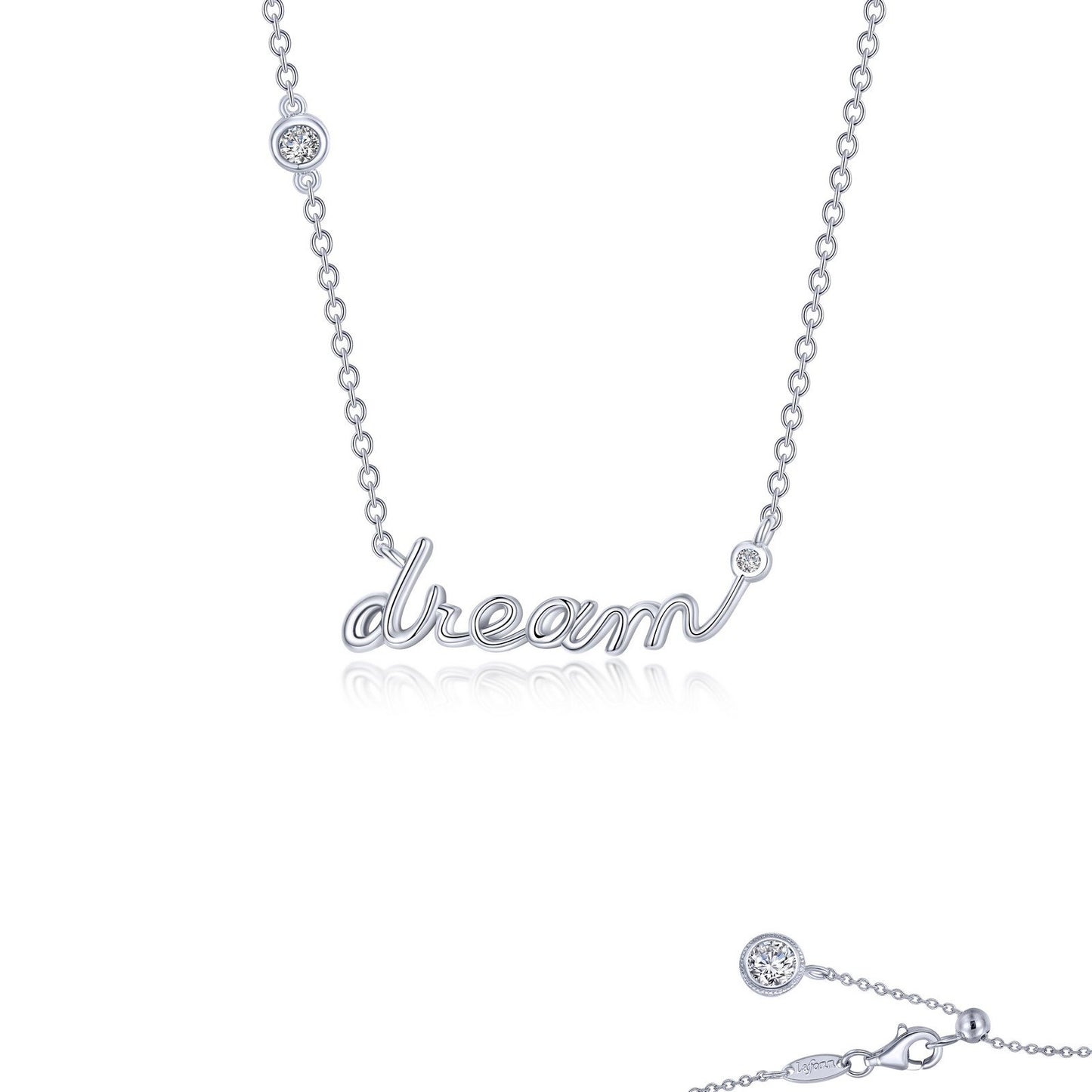 LaFonn Platinum Simulated Diamond N/A NECKLACES Dream Word Necklace