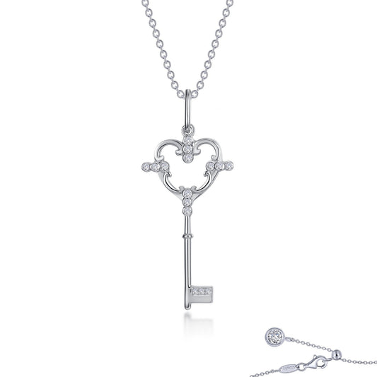 Lafonn Key to My Heart Necklace 16 Stone Count 9N114CLP20