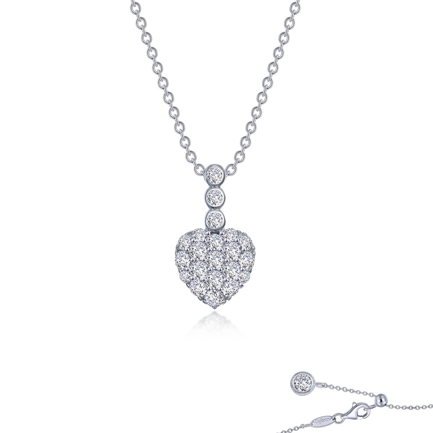 Load image into Gallery viewer, Lafonn Heart  Necklace Simulated Diamond NECKLACES Platinum 0.62 CTS Approx. 14.8mm (H) x 8.2mm (W)
