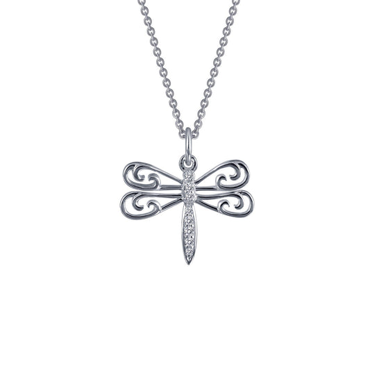 LaFonn Platinum Simulated Diamond N/A NECKLACES Dragonfly Pendant Necklace