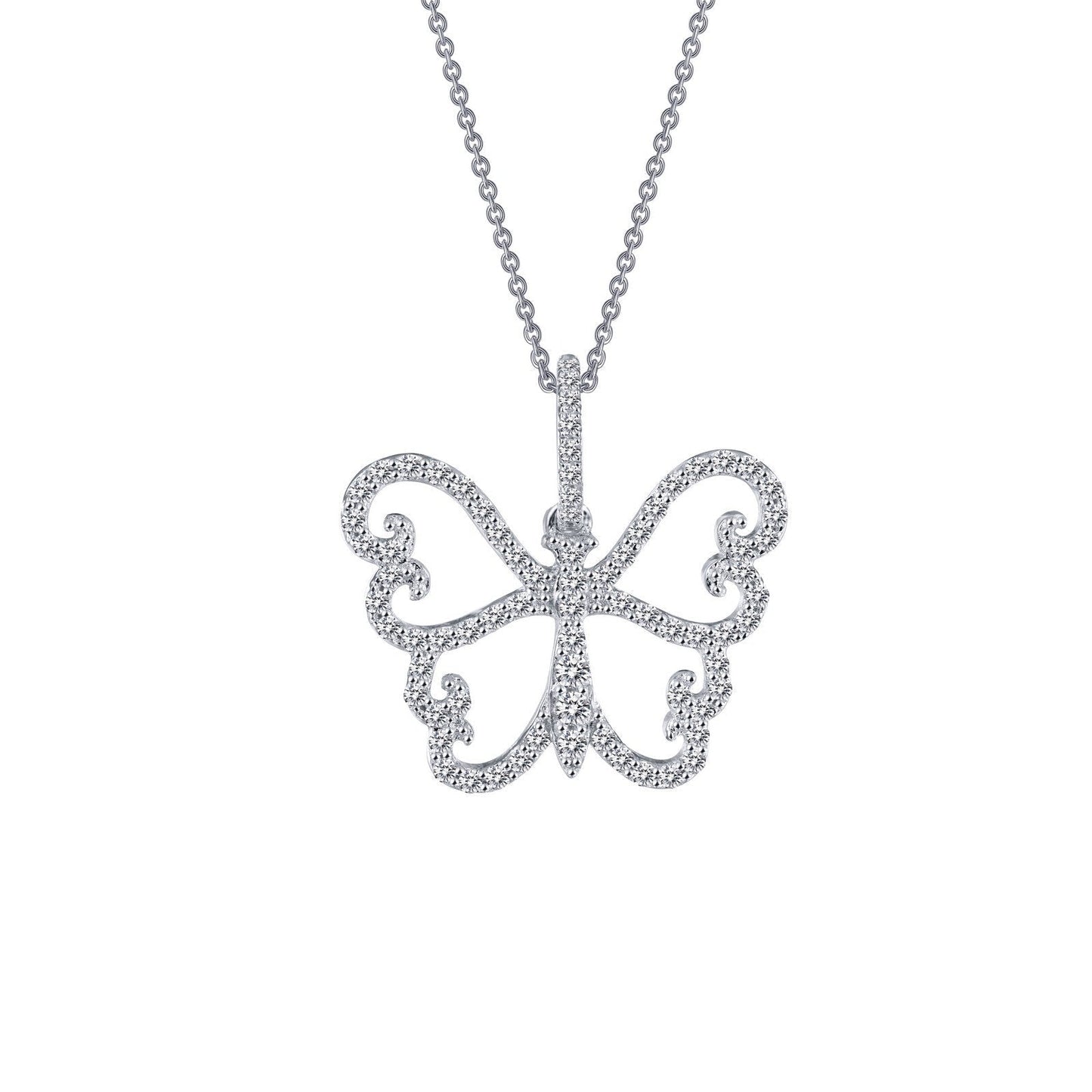 LaFonn Platinum Simulated Diamond N/A NECKLACES Butterfly Pendant Necklace