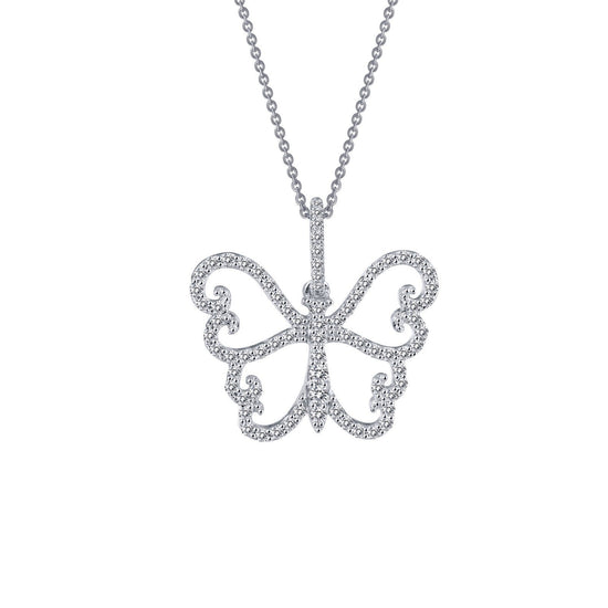 LaFonn Platinum Simulated Diamond N/A NECKLACES Butterfly Pendant Necklace