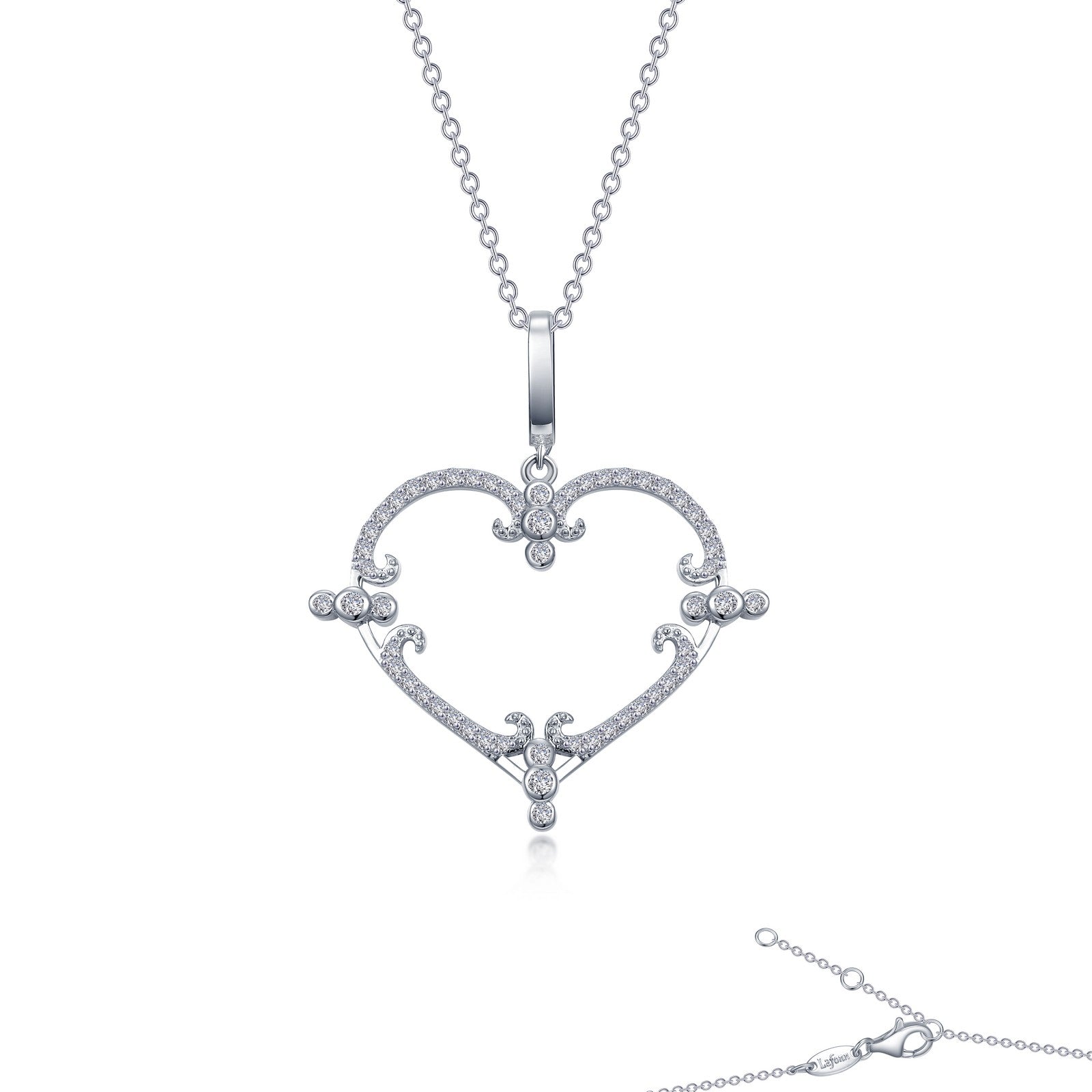 Lafonn Filigreen Heart (c) Necklace 54 Stone Count 9P053CLP20