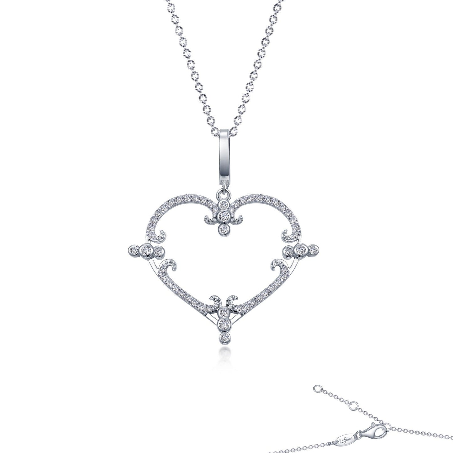 Lafonn Filigreen Heart (c) Necklace 54 Stone Count 9P053CLP20