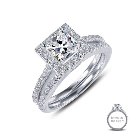 Load image into Gallery viewer, Lafonn Joined-At-The-Heart Wedding Set Simulated Diamond RINGS Size 10 Platinum 1.81 CTS 
