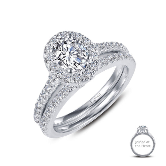 Load image into Gallery viewer, Lafonn Joined-At-The-Heart Wedding Set Simulated Diamond RINGS Size 8 Platinum 1.61 CTS 
