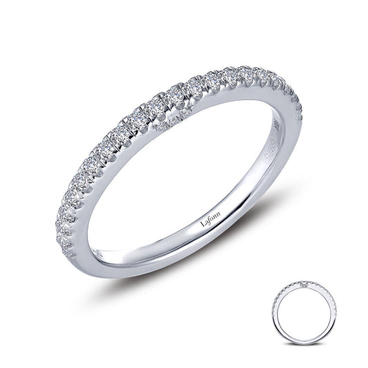 LaFonn Platinum Simulated Diamond N/A RINGS 0.28 CTW Half-Eternity Band