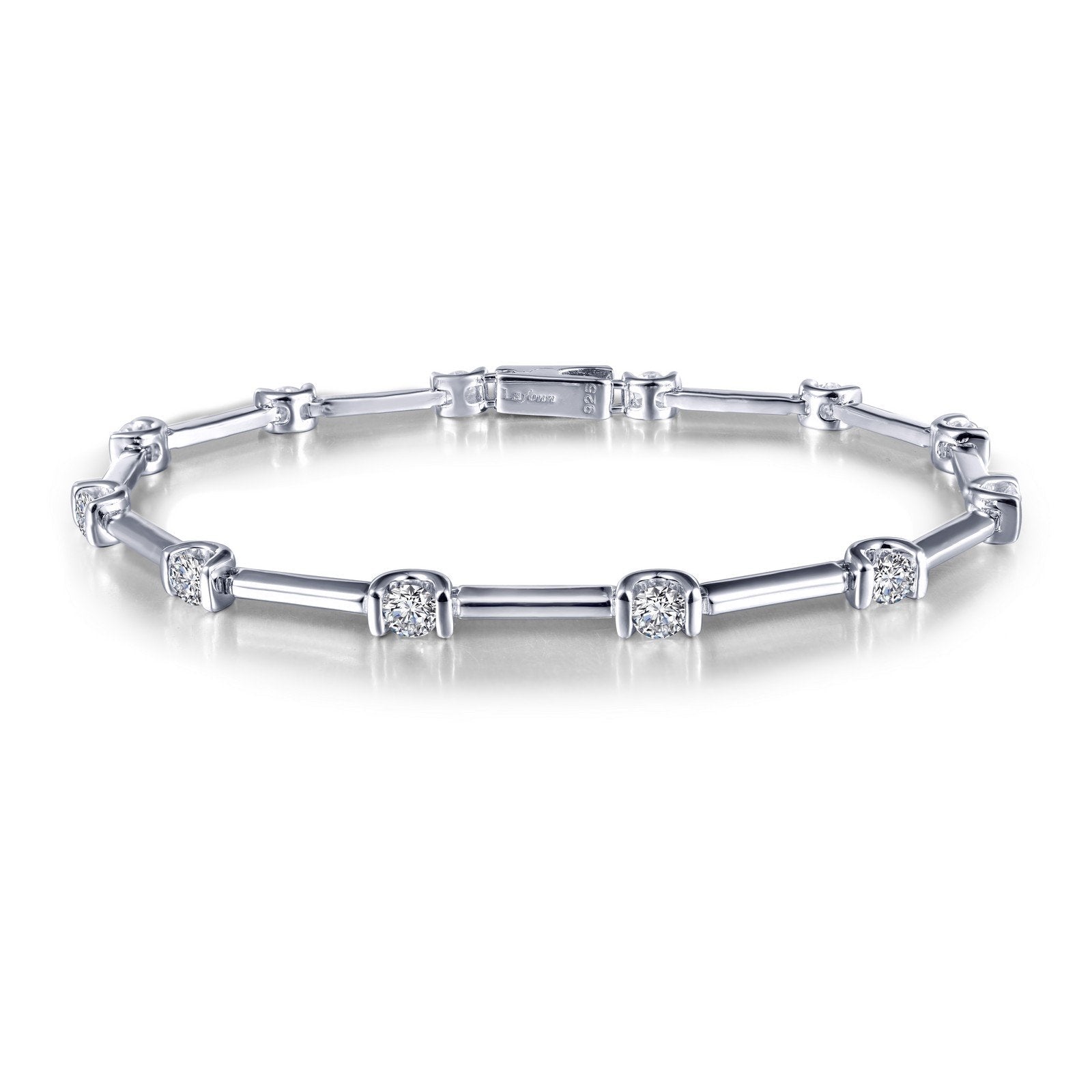 LaFonn Platinum Simulated Diamond N/A BRACELETS Semi-Bezel Link Bracelet