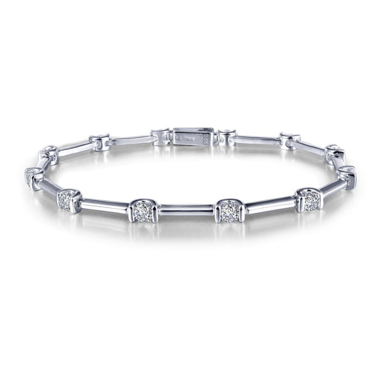 LaFonn Platinum Simulated Diamond N/A BRACELETS Semi-Bezel Link Bracelet