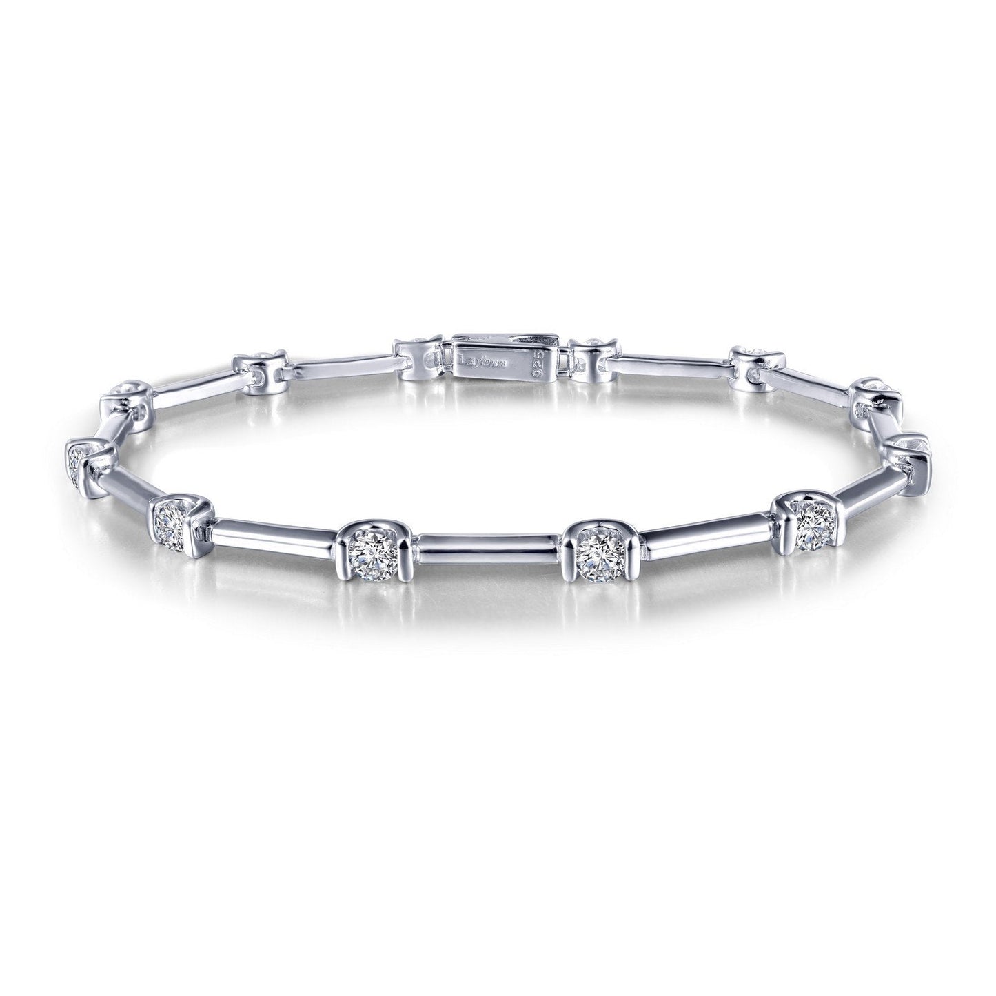 Load image into Gallery viewer, LaFonn Platinum Simulated Diamond N/A BRACELETS Semi-Bezel Link Bracelet
