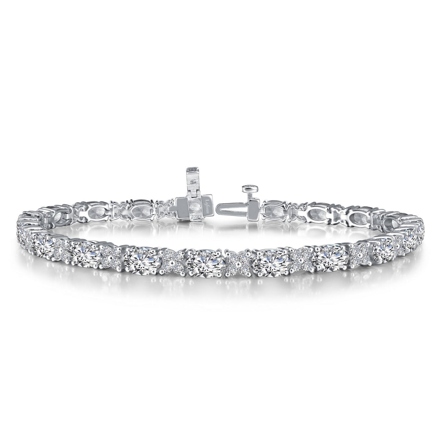 LaFonn Platinum Simulated Diamond  6X4mmX19 Oval, Approx. 8.17 CTW BRACELETS Classic Tennis Bracelet