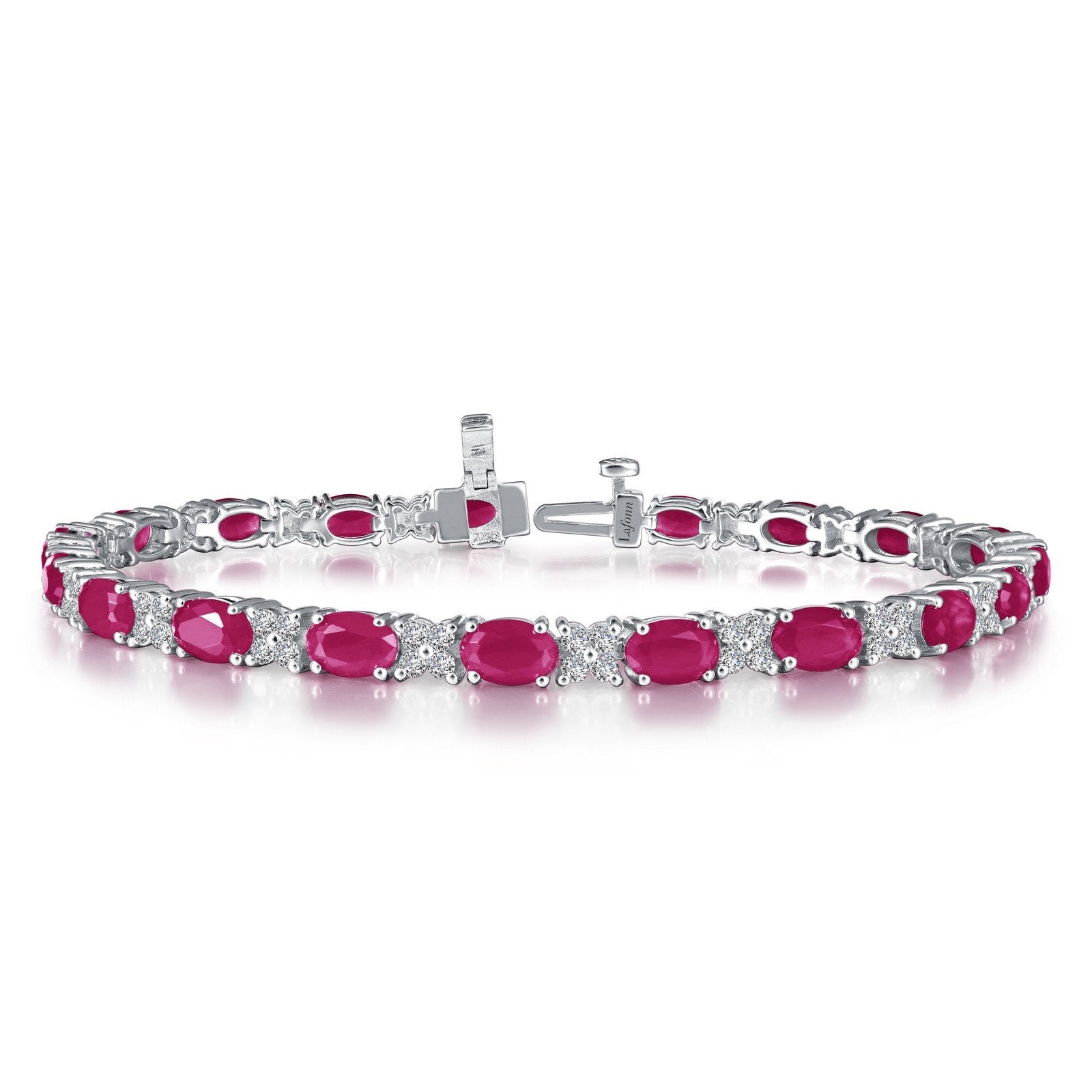 LaFonn Platinum Ruby  6X4mmX19 Oval, Approx. 8.17 CTW BRACELETS Classic Alternating Bracelet