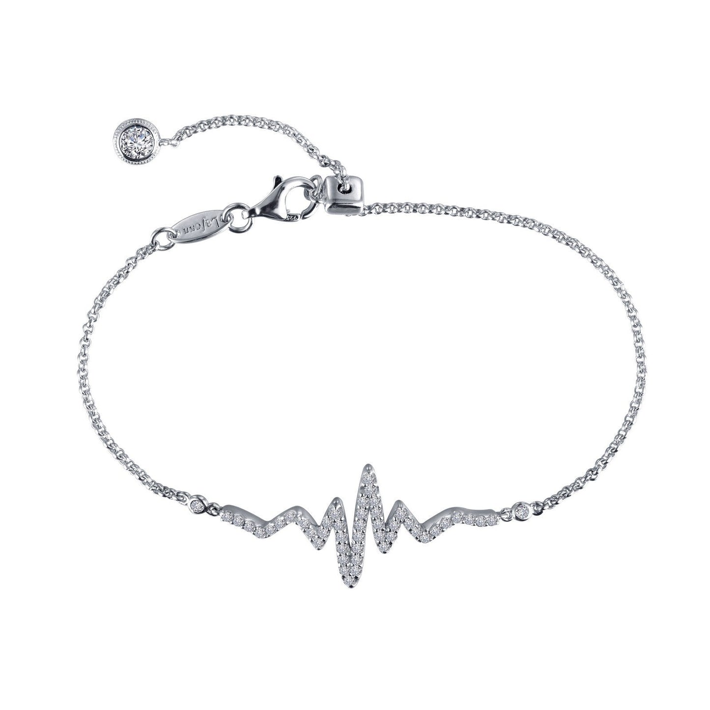 Load image into Gallery viewer, Lafonn Pave Heartbeat Bracelet Simulated Diamond BRACELETS Platinum 0.91 CTS 
