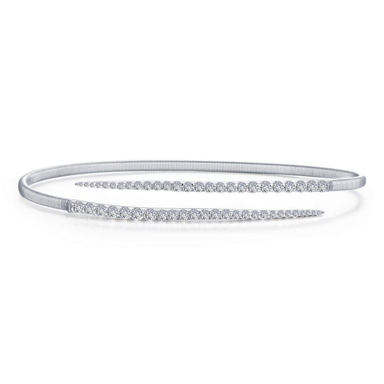 Lafonn Bypass Bangle Bracelet Simulated Diamond BRACELETS Platinum 0.98 CTS INNER 60mmX48mm
