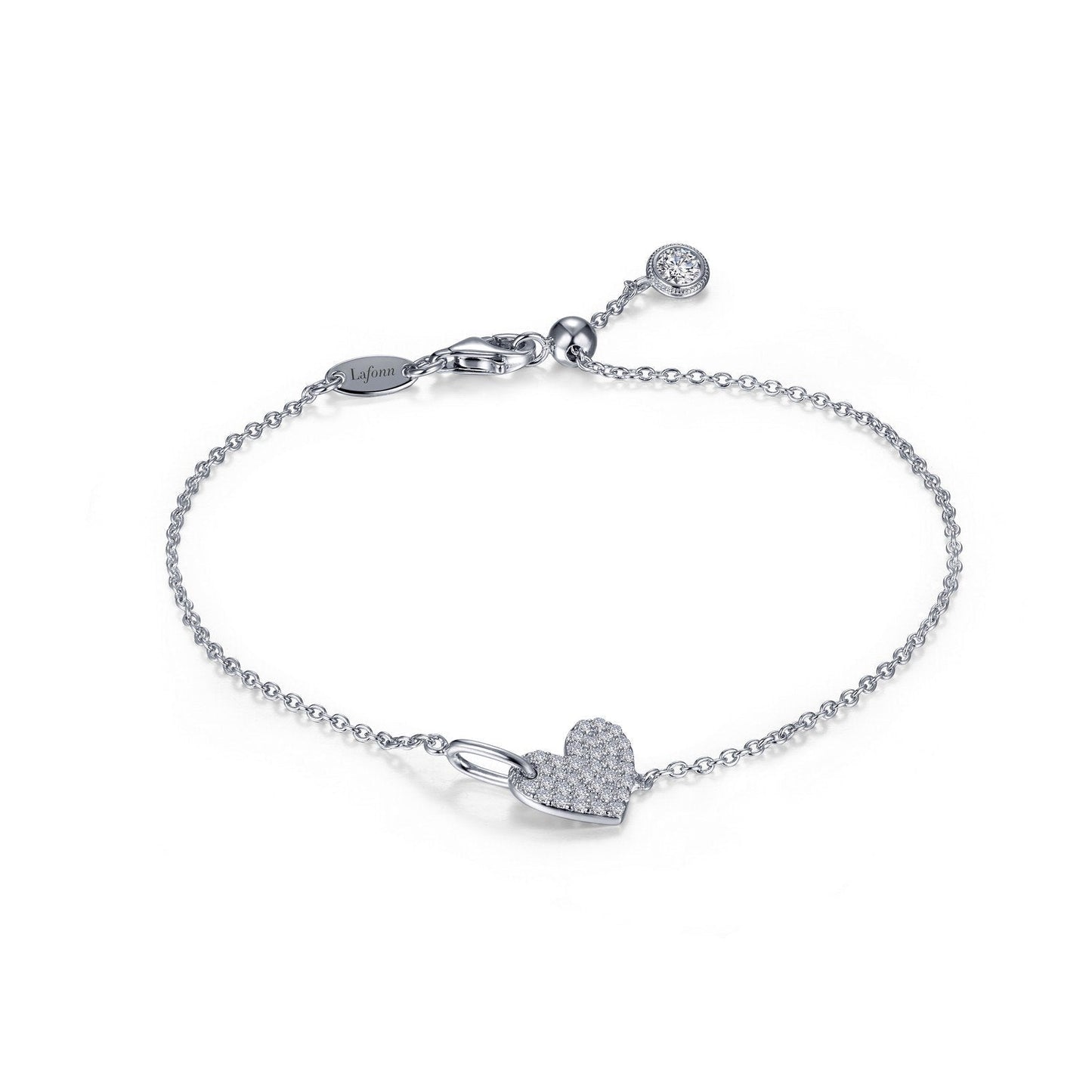 LaFonn Platinum Simulated Diamond N/A BRACELETS Shimmering Heart Bracelet