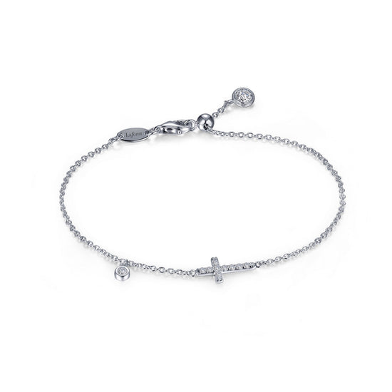 Lafonn Sideways Cross Bracelet 11 Stone Count B0136CLP75