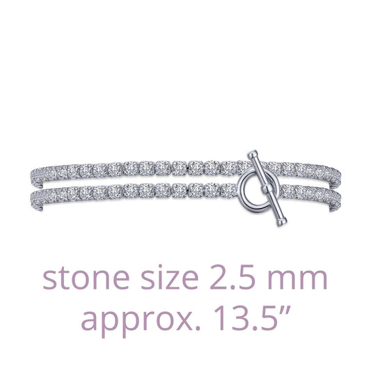 Lafonn Double Wrap Tennis Bracelet 115 Stone Count B0149CLP13