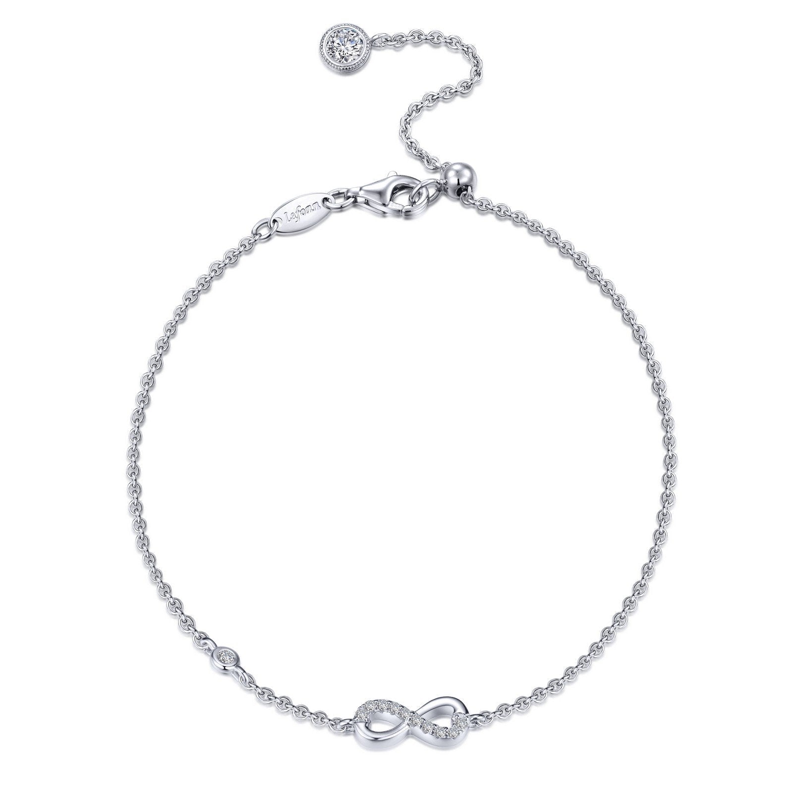 LaFonn Platinum Simulated Diamond N/A BRACELETS Adjustable Infinity Bracelet