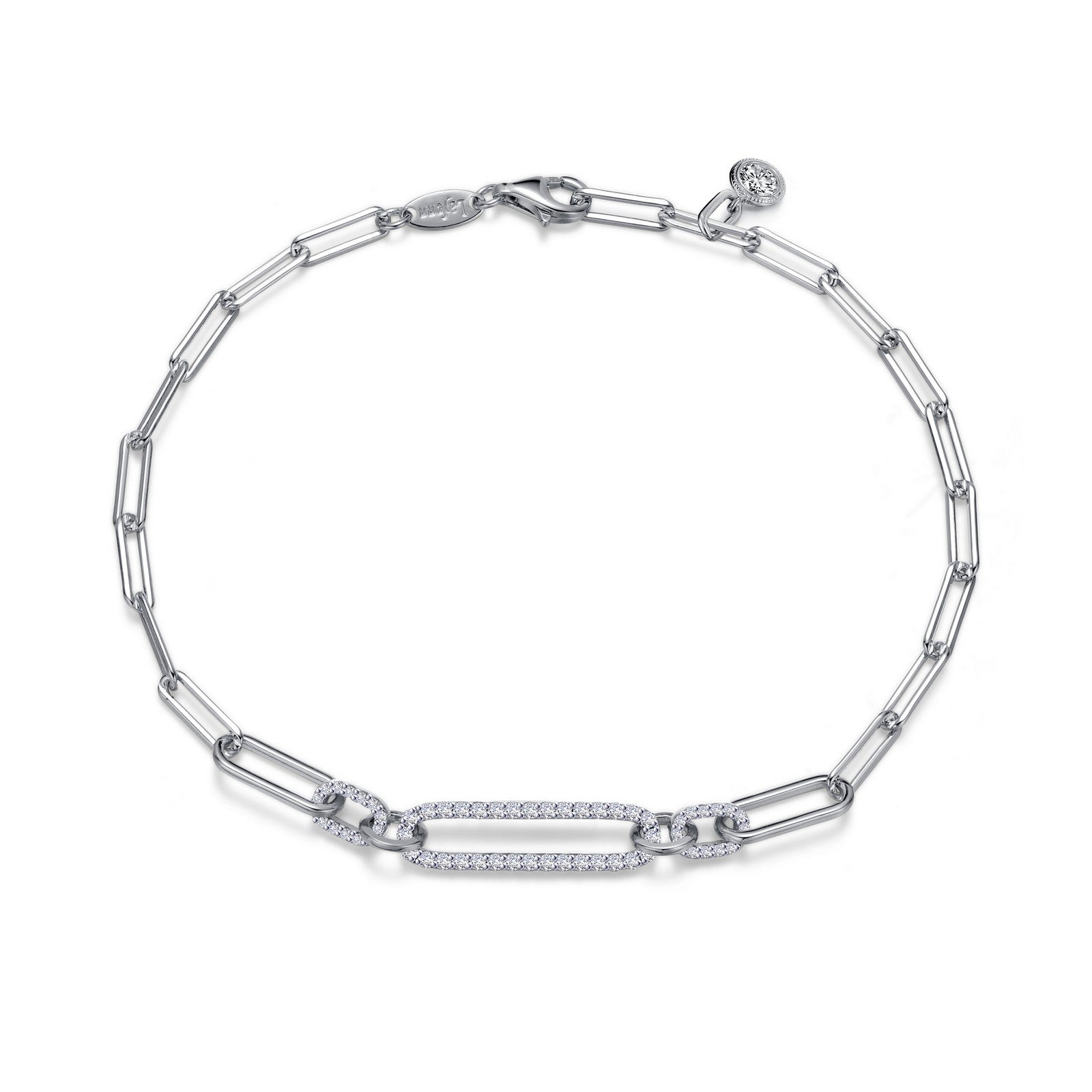 Lafonn Paperclip Bracelet 61 Stone Count B0169CLP75