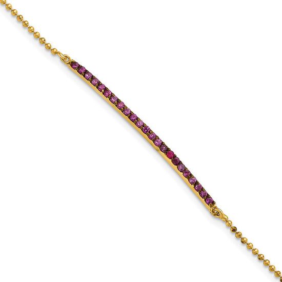 Quality Gold Stelring Silver Gold Plated Synthetic Ruby Bracelet Sterling Silver                                   