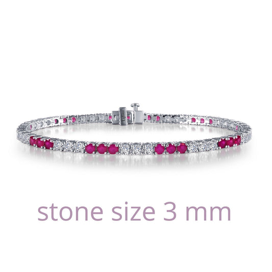 LaFonn Platinum Ruby  3.00mmX57 Round, Approx. 6.27 CTW BRACELETS Alternating Tennis Bracelet