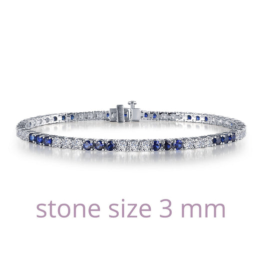 LaFonn Platinum Sapphire  3.00mmX57 Round, Approx. 6.27 CTW BRACELETS Alternating Tennis Bracelet