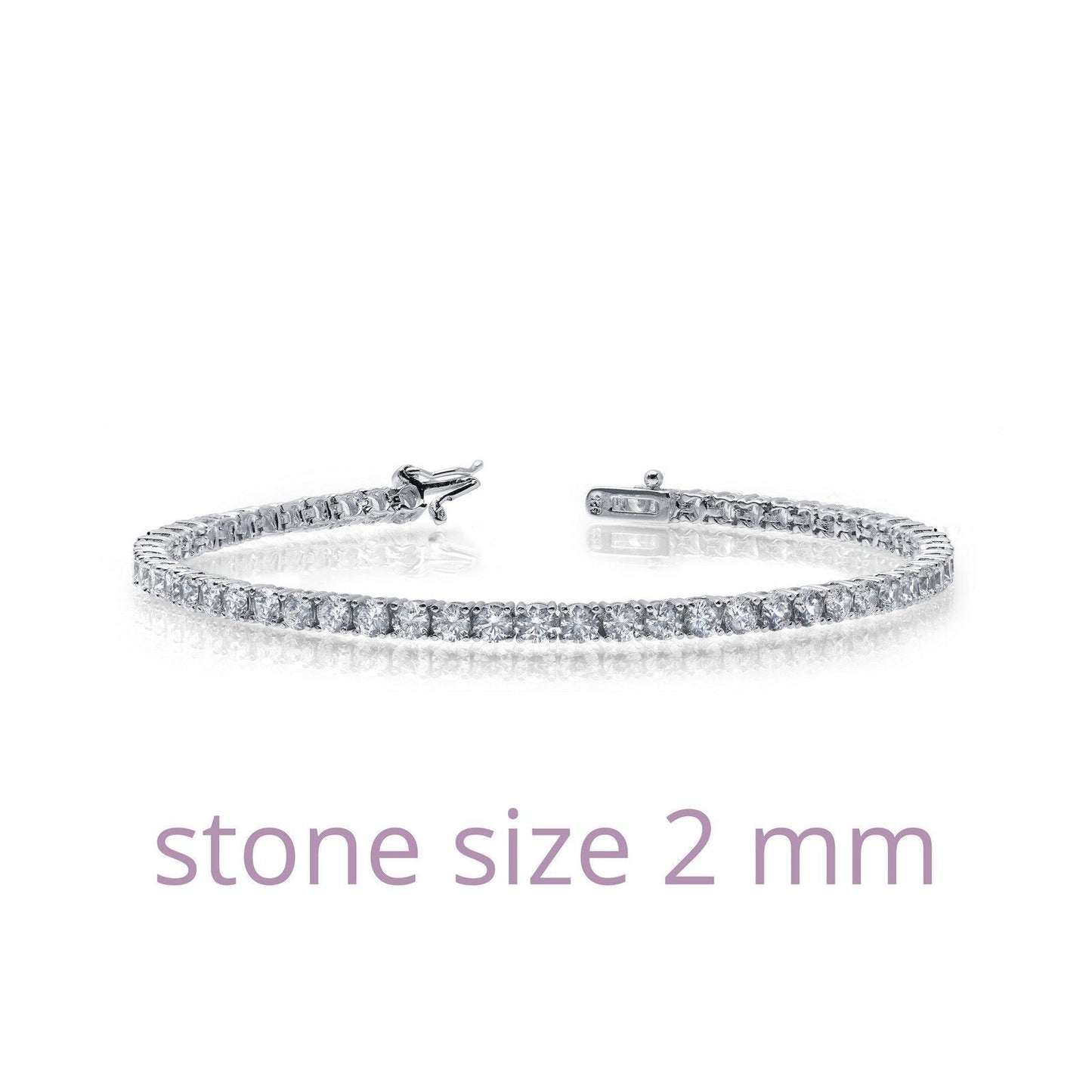 LaFonn Platinum Simulated Diamond  2.00mmX77 Round, Approx. 2.31 CTW BRACELETS Classic Tennis Bracelet