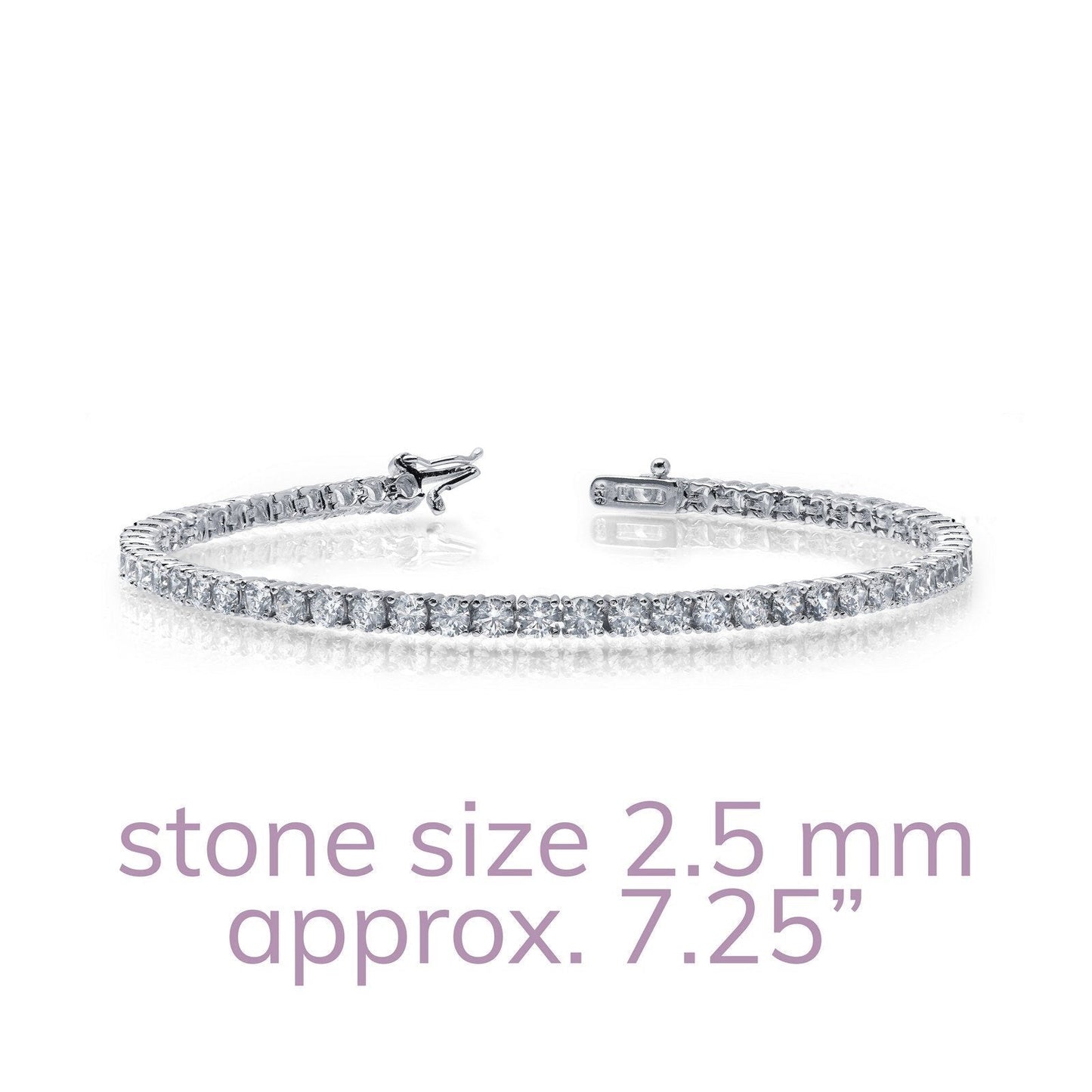 LaFonn Platinum Simulated Diamond  2.50mmX65 Round, Approx. 3.25 CTW BRACELETS Classic Tennis Bracelet