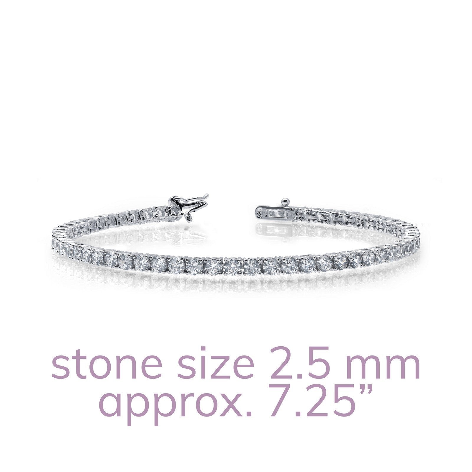 LaFonn Platinum Simulated Diamond  2.50mmX65 Round, Approx. 3.25 CTW BRACELETS Classic Tennis Bracelet