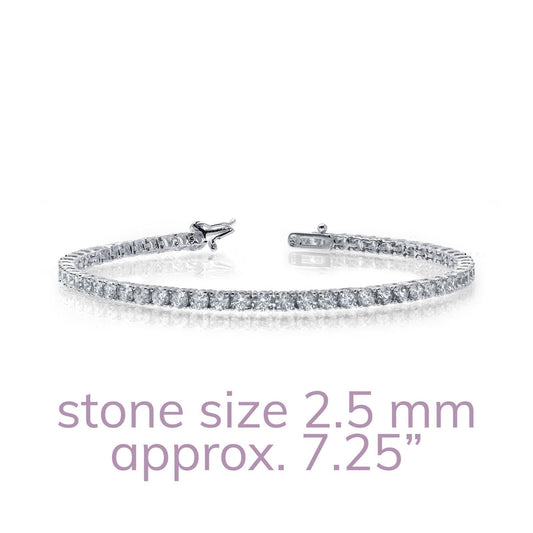 LaFonn Platinum Simulated Diamond  2.50mmX65 Round, Approx. 3.25 CTW BRACELETS Classic Tennis Bracelet