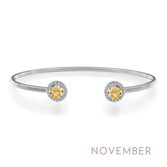 LaFonn Platinum NOVEMBER  5.00mmX2 Round, Citrine, Approx. 0.92 CTW BRACELETS November Birthstone Bracelet