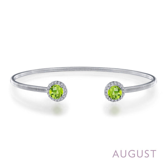 LaFonn Platinum AUGUST  5.00mmX2 Round, Peridot, Approx. 0.92 CTW BRACELETS August Birthstone Bracelet