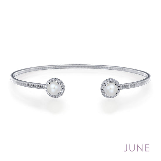 Load image into Gallery viewer, LaFonn Platinum JUNE  5.00mmX2 Round, Pearl, Approx. N/A CTW BRACELETS June Birthstone Bracelet
