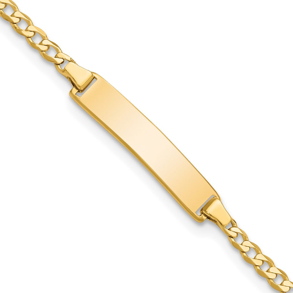 Quality Gold 14k Flat Curb Link ID Bracelet Gold     